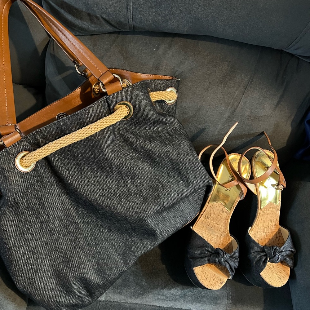 Michael Kors Denim Tote with Matching Sandals
